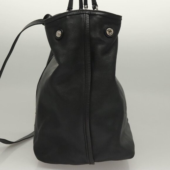 Salvatore Ferragamo Hand Bag Leather 2way Black Silver Auth - Picture 4 of 15